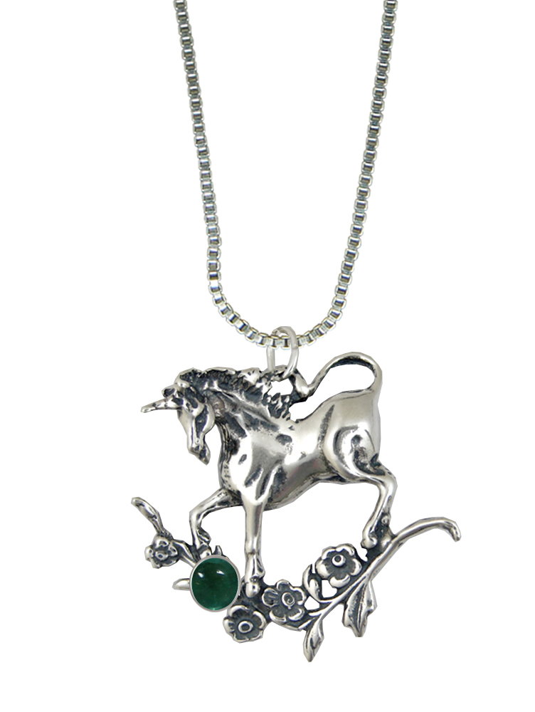 Sterling Silver Unicorn Pendant With Fluorite